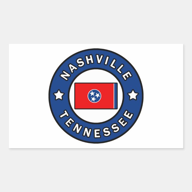 Sticker Rectangulaire Nashville Tennessee (Devant)