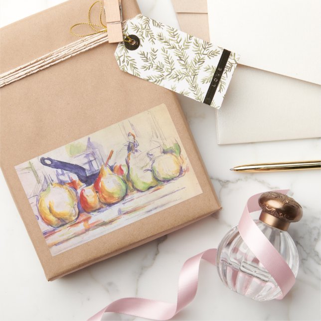 Sticker Rectangulaire Nature morte avec casserole de Paul Cezanne (Cadeaux)