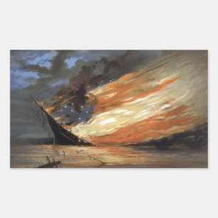 Sticker Rectangulaire navire amiral de la guerre civile rebelle sur le d
