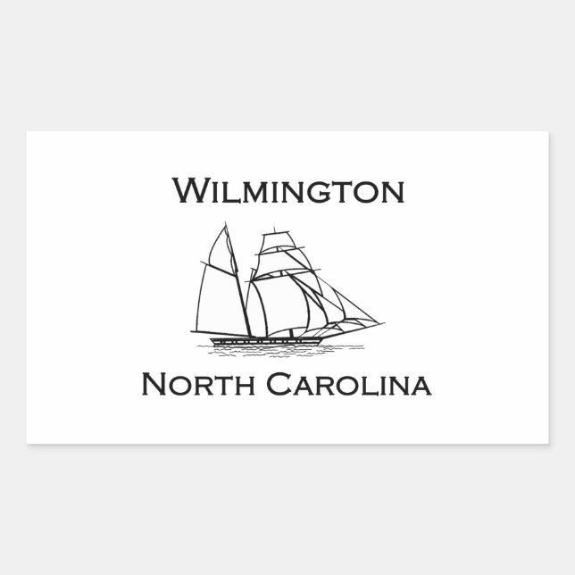 Sticker Rectangulaire Navire grand Wilmington North Carolina (Devant)