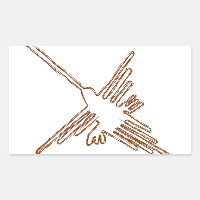 Sticker Rectangulaire Nazca Lines Croquis de colibris (Devant)