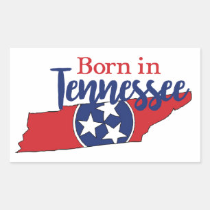 Sticker Rectangulaire Né dans Tennessee State Symbols Volunteer State