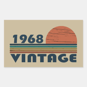 Sticker Rectangulaire Né en 1968 anniversaire vintage
