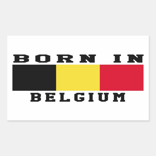 Sticker Rectangulaire Né En Belgique (Devant)