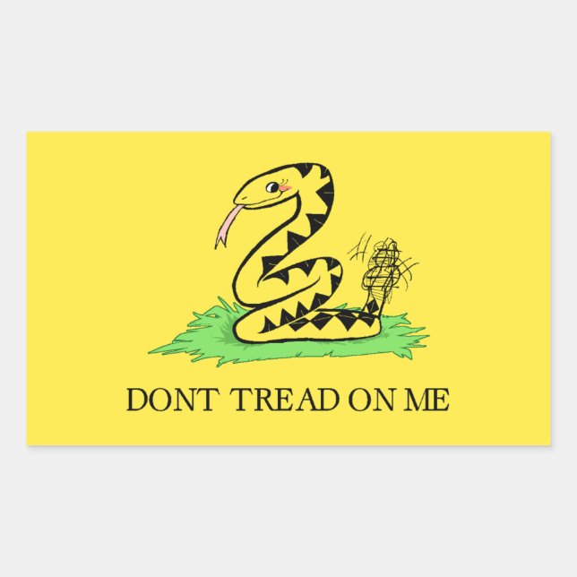 Sticker Rectangulaire Ne la touchez pas ! ! (Gadsden Dont Tread on Me) (Devant)
