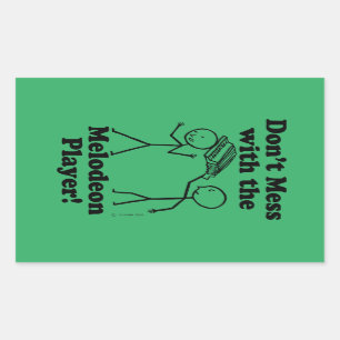 Sticker Rectangulaire Ne manquez pas avec le Melodeon Player Rectangular