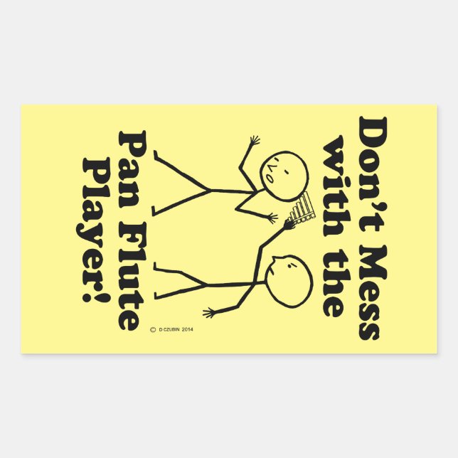 Sticker Rectangulaire Ne manquez pas avec le Pan Flute Player Rectangula (Devant)