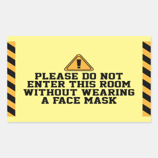 Sticker Rectangulaire Ne pas entrer sans masque