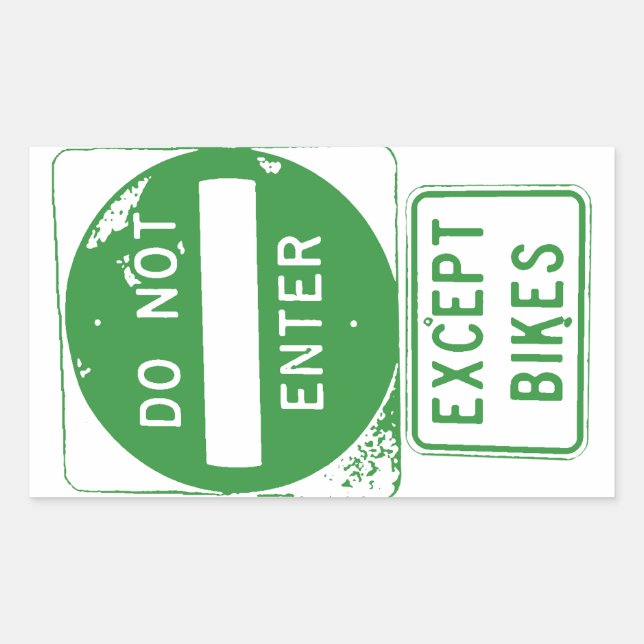 Sticker Rectangulaire Ne pas entrer sauf les vélos (Devant)