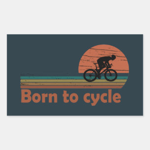 Sticker Rectangulaire Né pour faire du vélo - MTB Vélo de montagne drôle