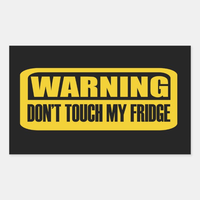 Sticker Rectangulaire ne touchez pas à mon réfrigérateur (Devant)
