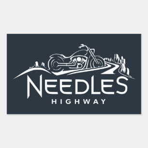 Sticker Rectangulaire Needles Highway Motorcycle du Dakota du Sud