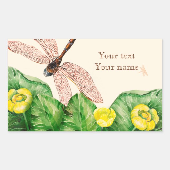 Sticker Rectangulaire nénuphar (Devant)