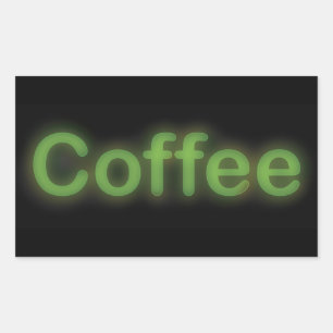 Sticker Rectangulaire Neon Coffee
