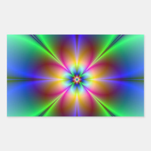 Sticker Rectangulaire Neon Daisy coloré