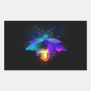 Sticker Rectangulaire Neon Firefly sur noir