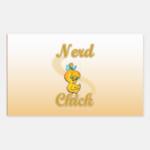 Sticker Rectangulaire Nerd chick