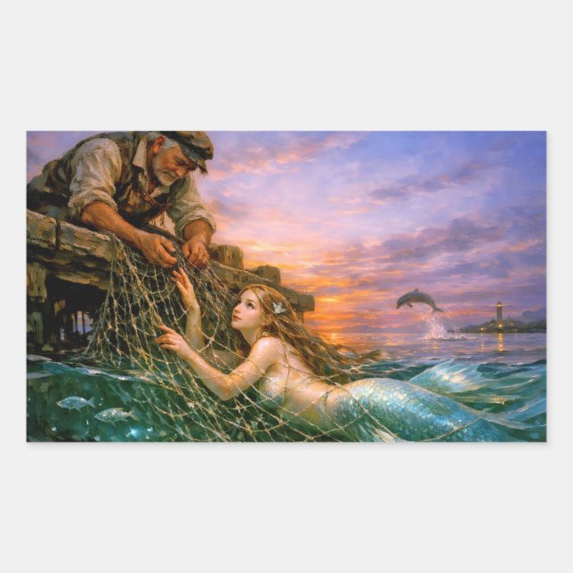 Sticker Rectangulaire Nerithea and the Moral Catch - Fisherman’s Dilemma (Devant)