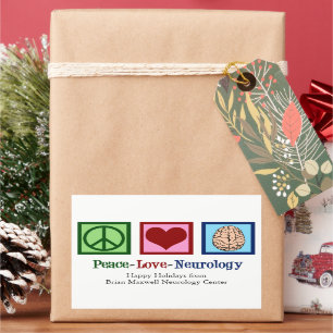 Sticker Rectangulaire Neurologie de l'amour de la paix Neurologiste pers
