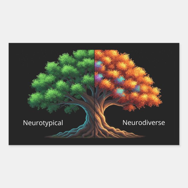 Sticker Rectangulaire Neurotypique vs Neurodiverse (Devant)
