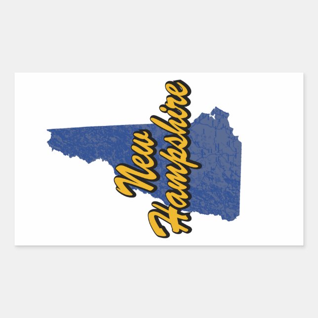 Sticker Rectangulaire New Hampshire (Devant)