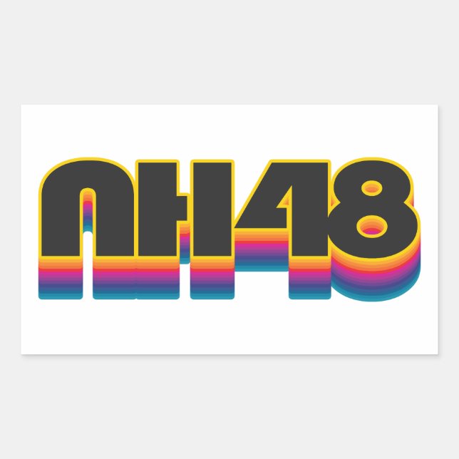 Sticker Rectangulaire New Hampshire 48 Rainbow (Devant)