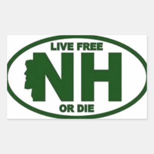 Sticker Rectangulaire New Hampshire Live Feed or Die