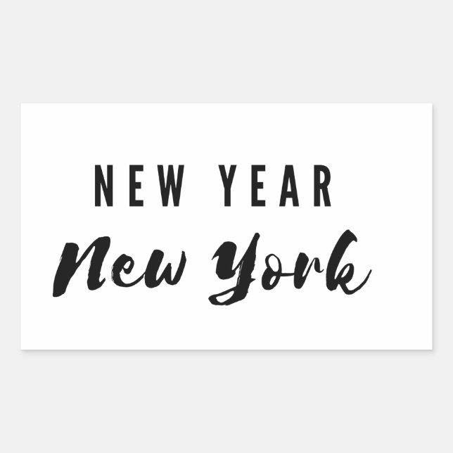 Sticker Rectangulaire New Year New York (Devant)