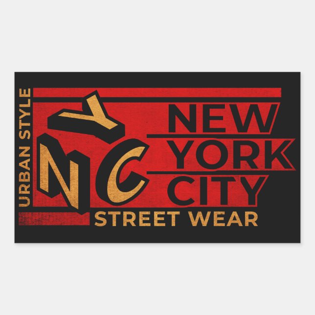 Sticker Rectangulaire New York City Style urbain (Devant)
