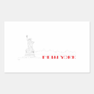 Sticker Rectangulaire New-York, Cool de la Statue de la Liberté