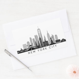 Sticker Rectangulaire NEW YORK Manhattan USA City Skyline