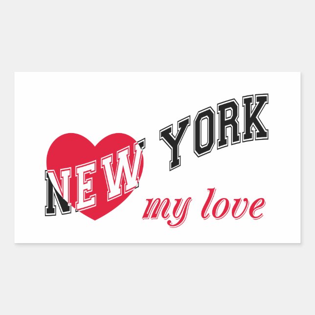 Sticker Rectangulaire New York, mon amour (Devant)