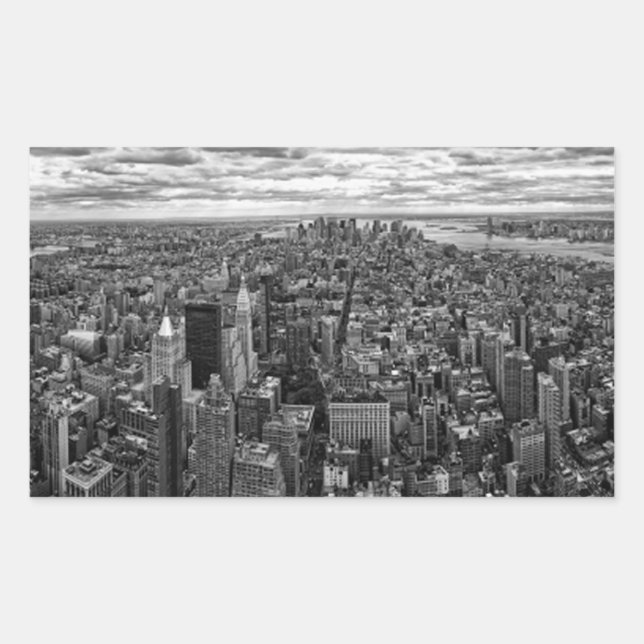 Sticker Rectangulaire New York Skyline (Devant)
