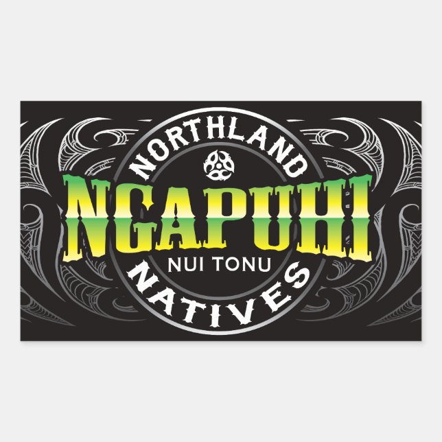Sticker Rectangulaire Ngapuhi Lifer Chrome (Devant)