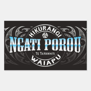 Sticker Rectangulaire Ngati Porou Lifer Moko Chrome