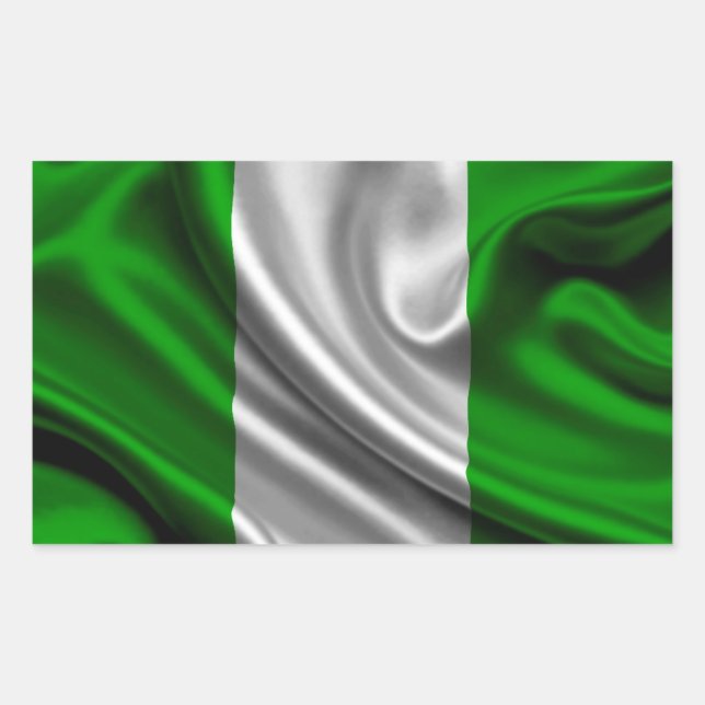 Sticker Rectangulaire Nigeria Flag Fabric (Devant)