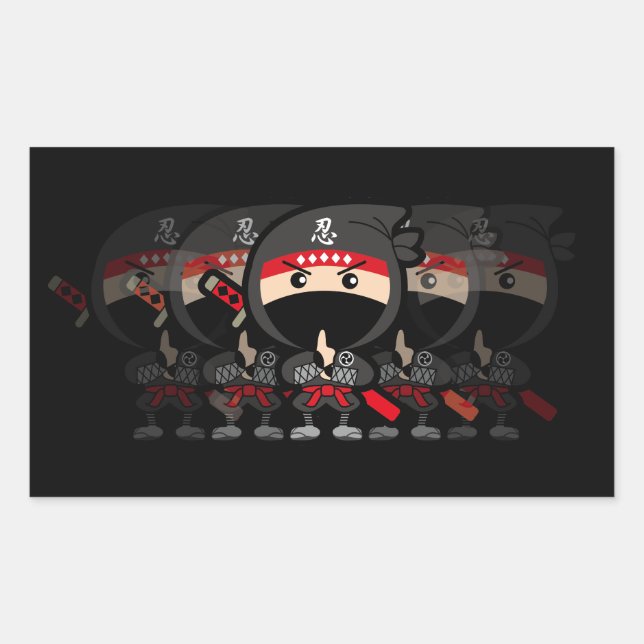 Sticker Rectangulaire Ninja Boy (Devant)