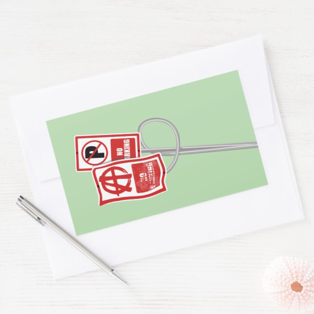 Sticker Rectangulaire No parking anarchy sign (Enveloppe)