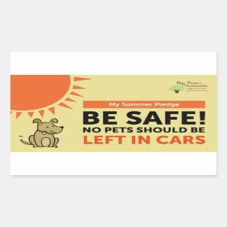 Sticker Rectangulaire No Pets Should Be Left In Cars - My Summer Pledge