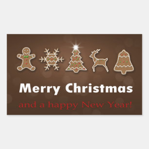 Sticker Rectangulaire Noble Noël Gingerbread Cookies