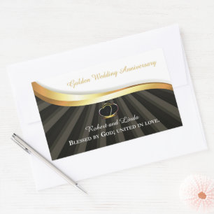 Sticker Rectangulaire Noces d'or religieuses 50 ans de mariage 