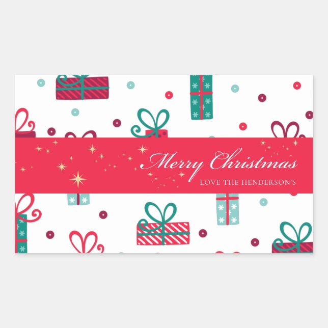Sticker Rectangulaire Noël (Devant)