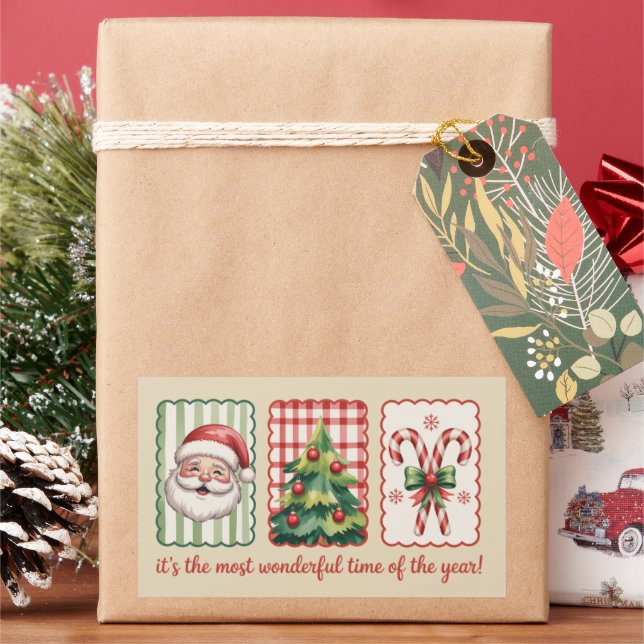 Sticker Rectangulaire Noël C'est la plus merveilleuse période de l'année (vacances)