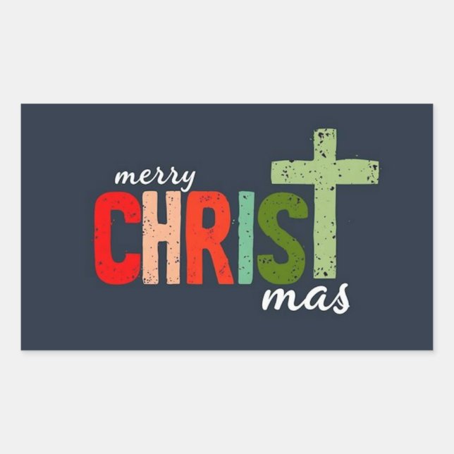 Sticker Rectangulaire Noël Christian Texte Inspiration (Devant)
