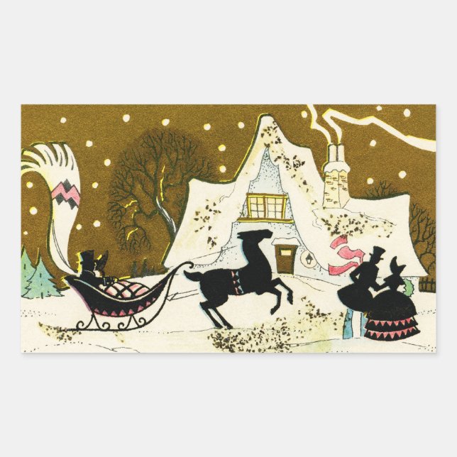 Sticker Rectangulaire Noël du pays victorien (Devant)