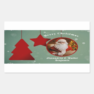 Sticker Rectangulaire Noël du Père Noël vintage Personnaliser