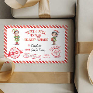 Sticker Rectangulaire Noël Noël Noël Noël Cadeau Pôle Nord Livraison