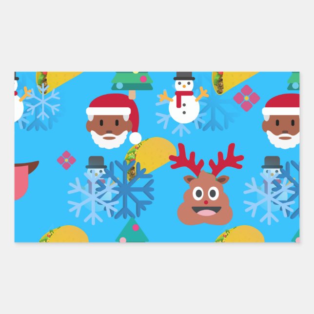 Sticker Rectangulaire Noël noir père Noël (Devant)