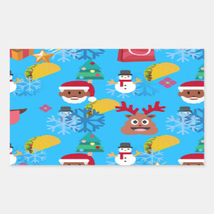 Sticker Rectangulaire Noël noir père Noël