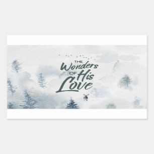 Sticker Rectangulaire Noël Religieux Merveilles de ses Bénédictions d'Am